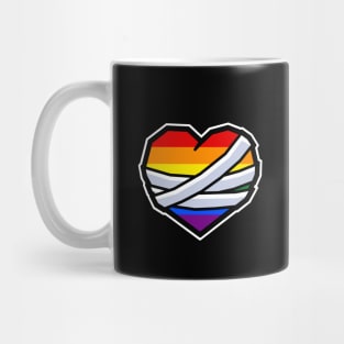 Mending Heart with Pride Flag Colours - Healing - LGBTQ+ - Mending Heart Mug